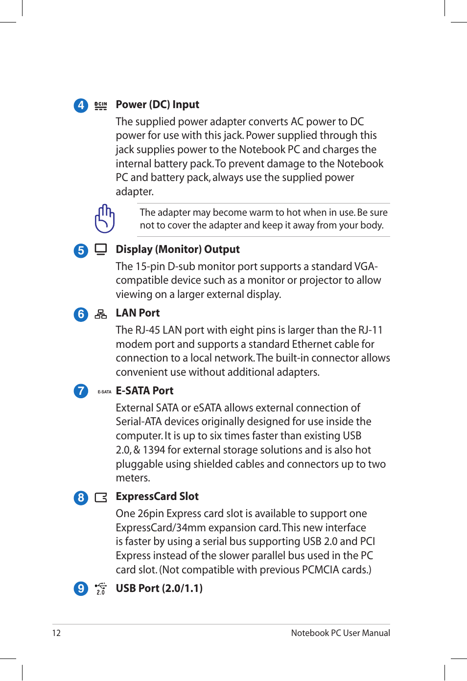 Asus N71Vg User Manual | Page 12 / 28