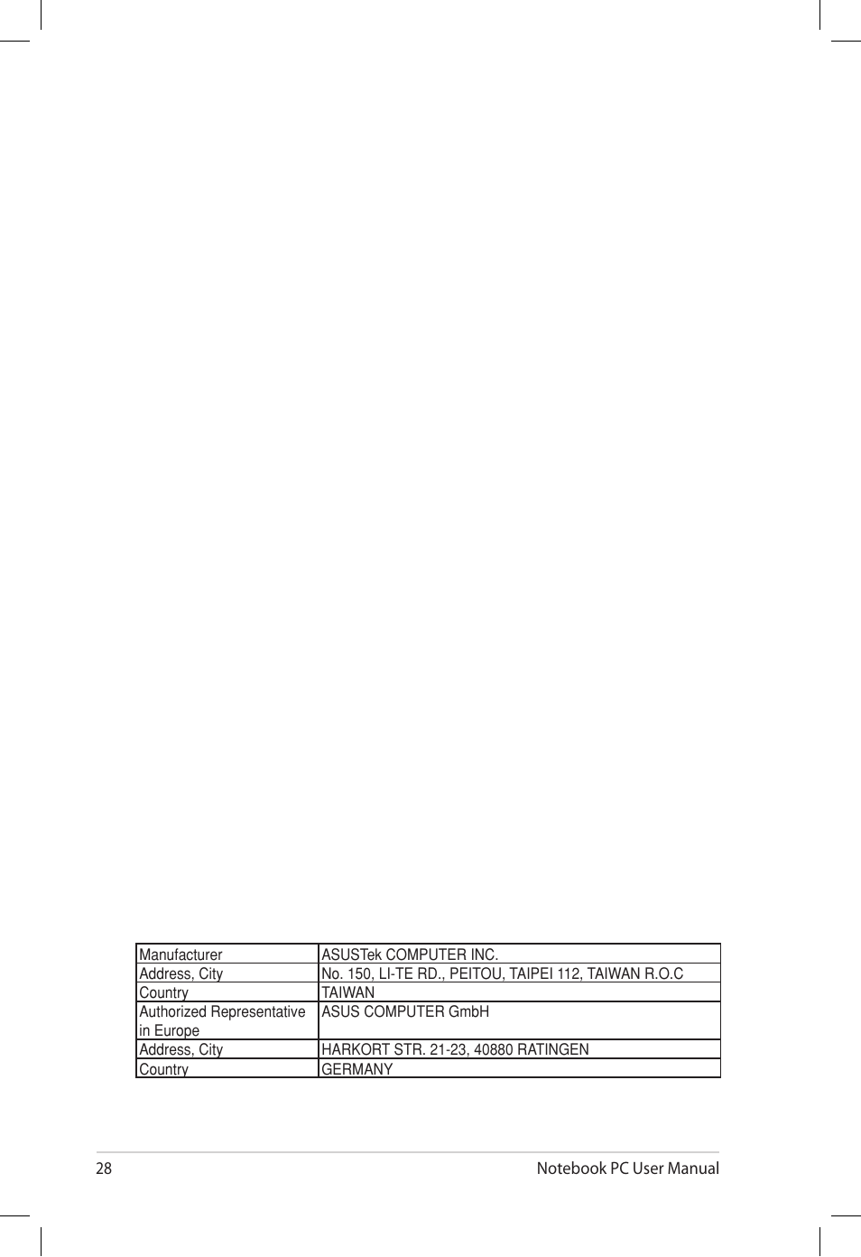 Asus N71Vg User Manual | Page 28 / 28