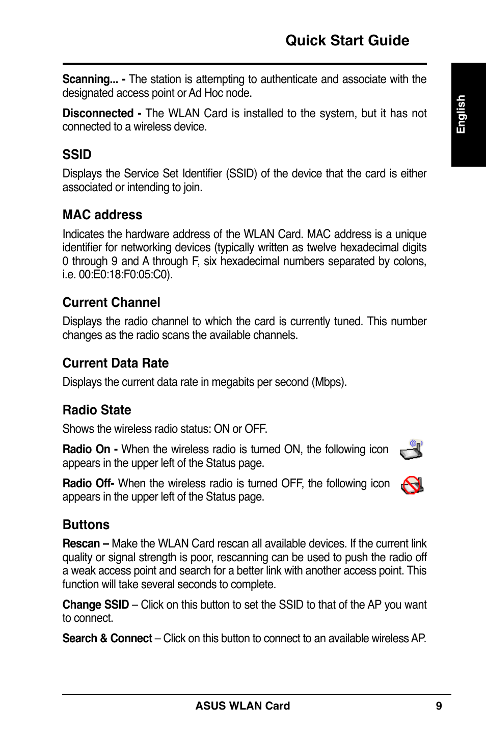 Quick start guide | Asus WL-169gE User Manual | Page 10 / 309