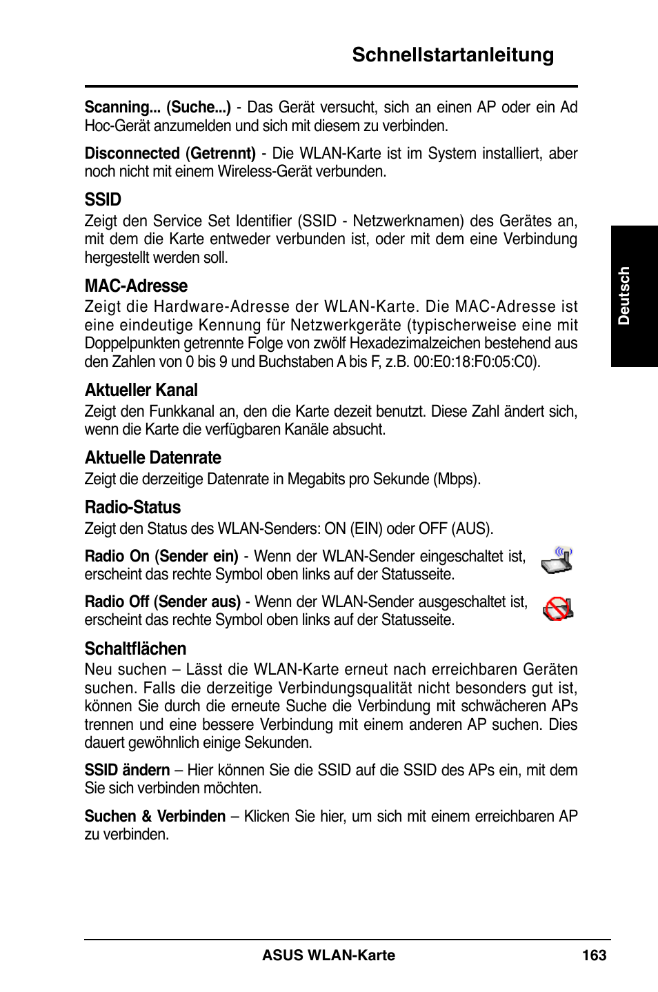 Schnellstartanleitung | Asus WL-169gE User Manual | Page 164 / 309