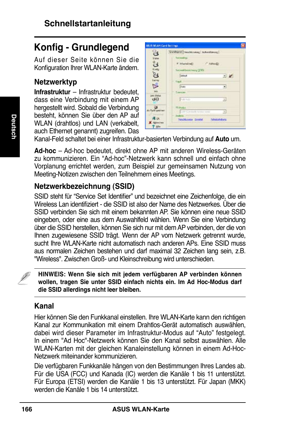 Konfig - grundlegend, Schnellstartanleitung | Asus WL-169gE User Manual | Page 167 / 309