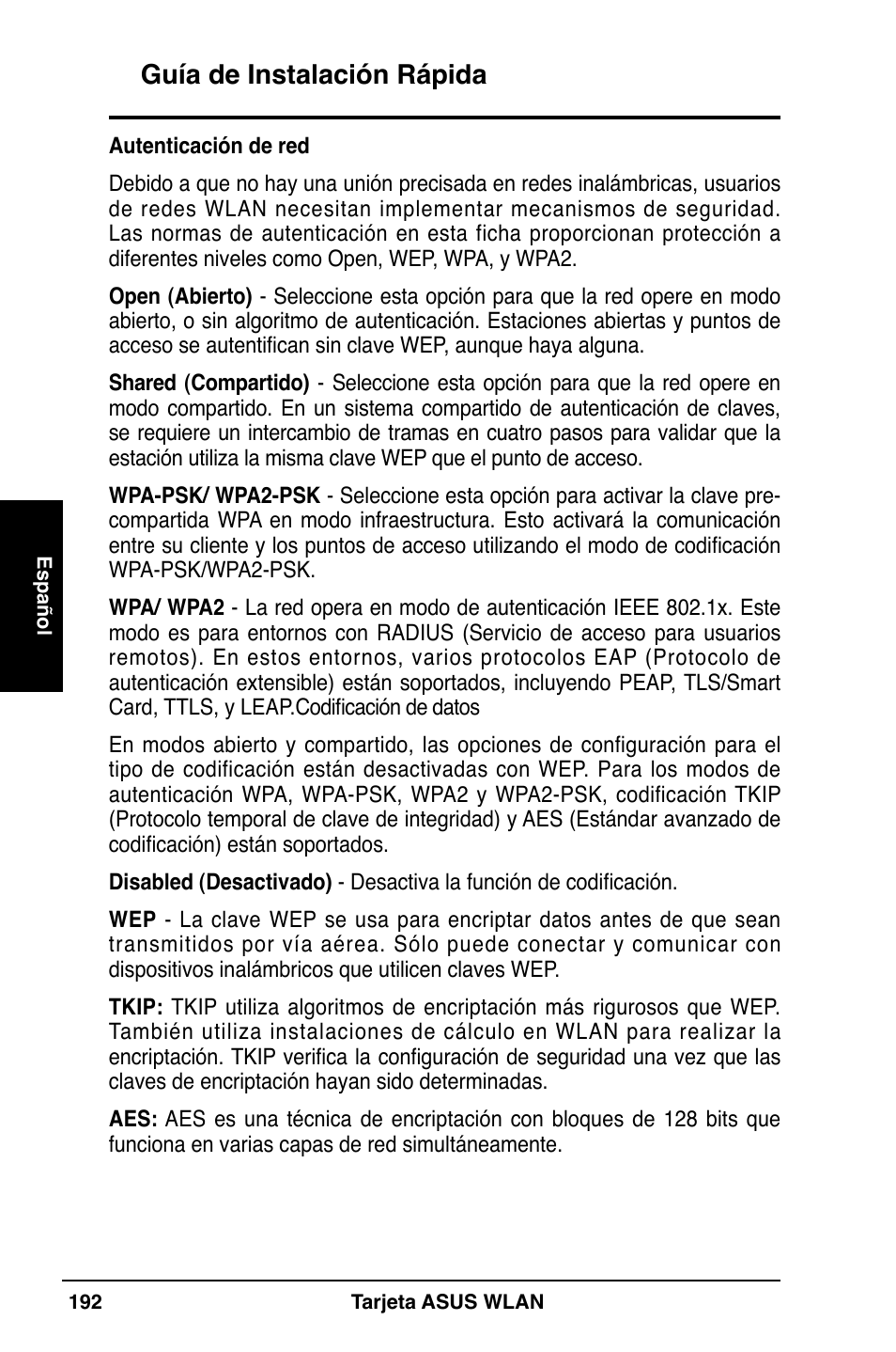 Guía de instalación rápida | Asus WL-169gE User Manual | Page 193 / 309