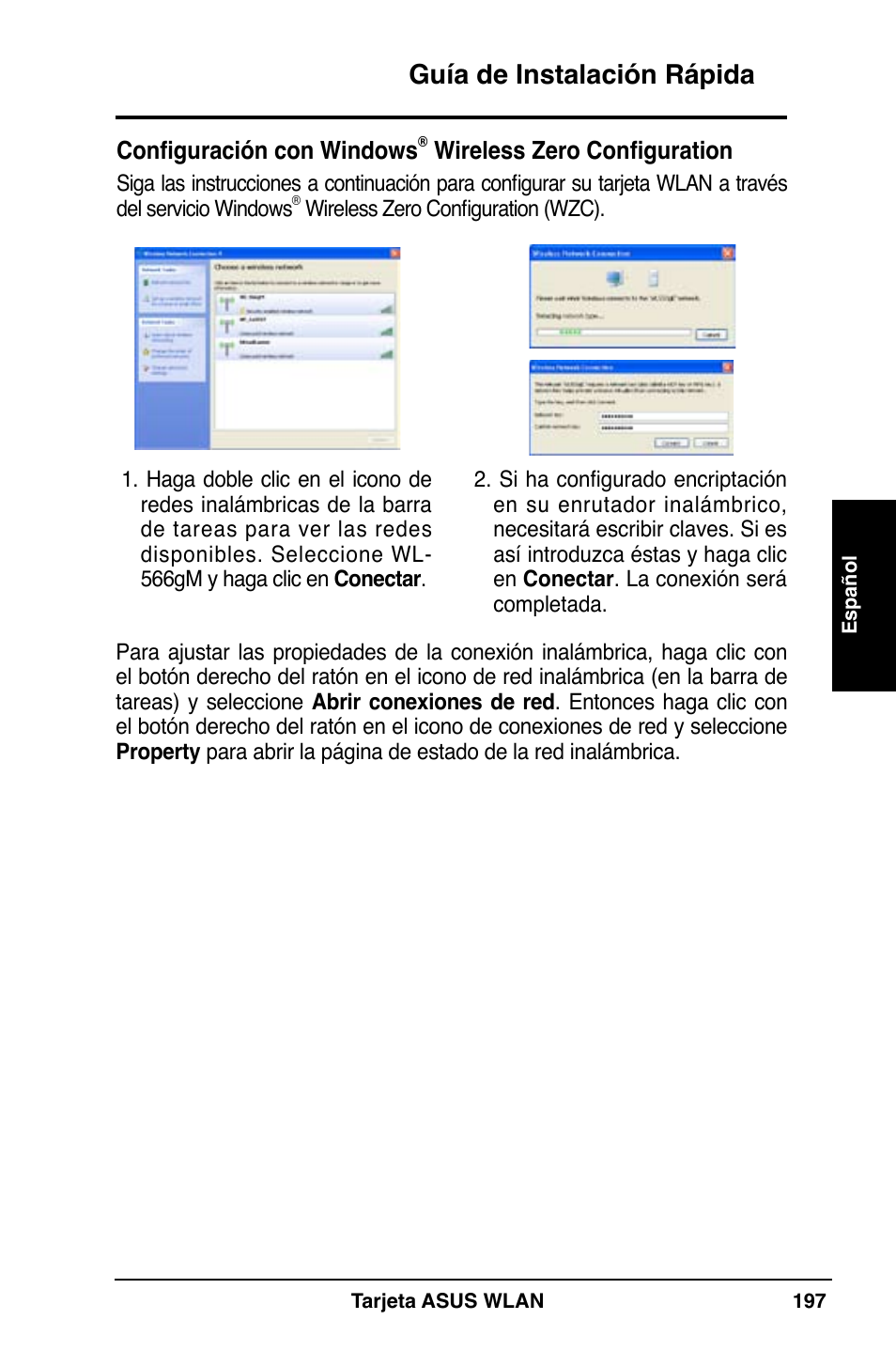 Guía de instalación rápida | Asus WL-169gE User Manual | Page 198 / 309