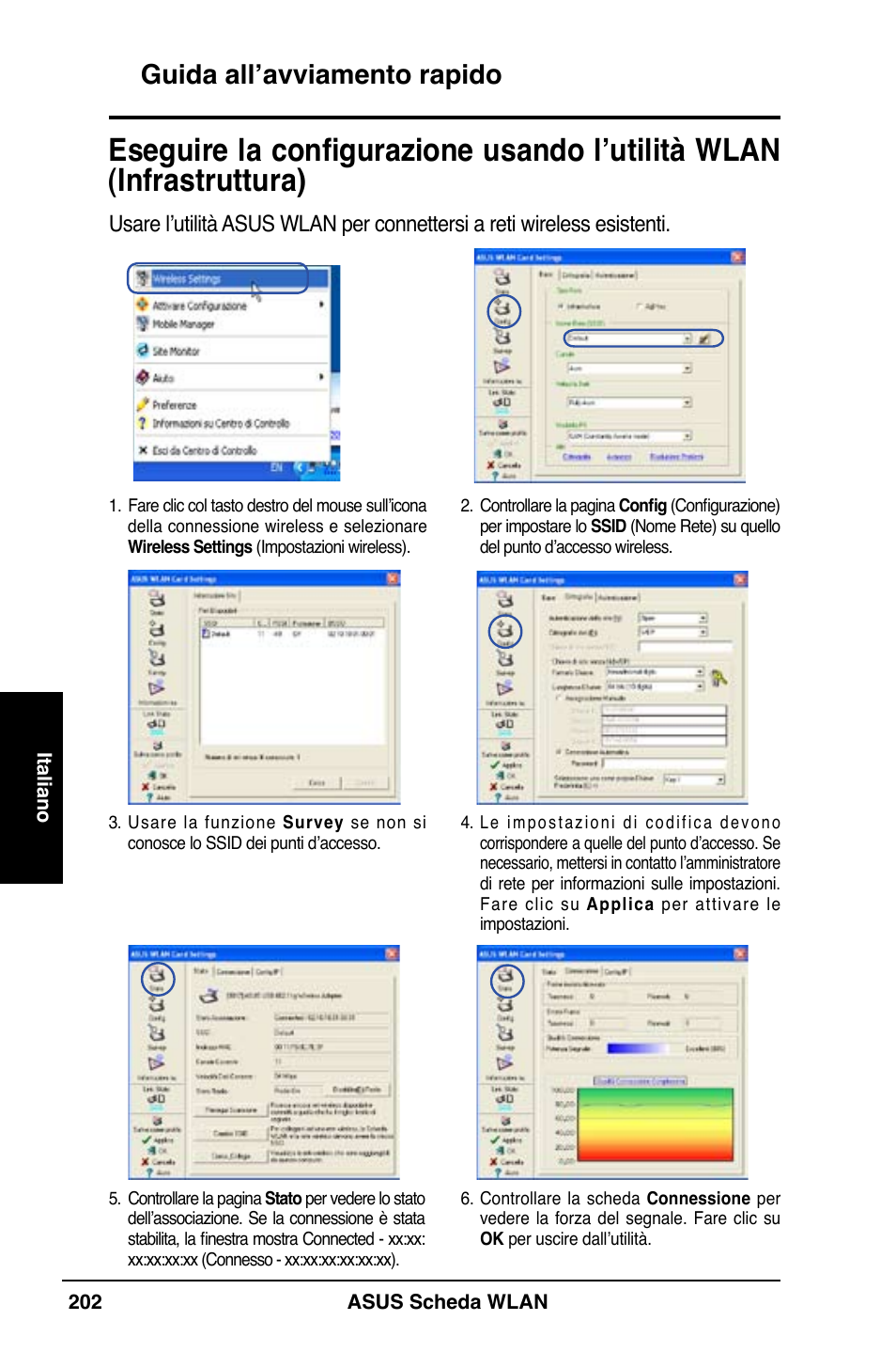 Guida all’avviamento rapido | Asus WL-169gE User Manual | Page 203 / 309