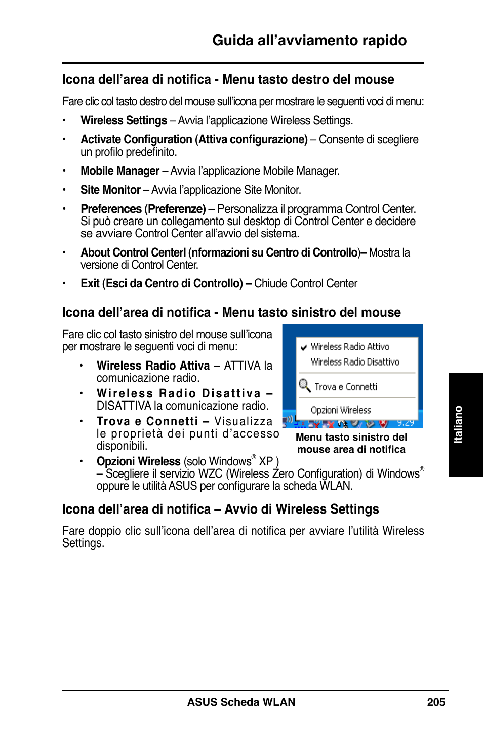 Guida all’avviamento rapido | Asus WL-169gE User Manual | Page 206 / 309