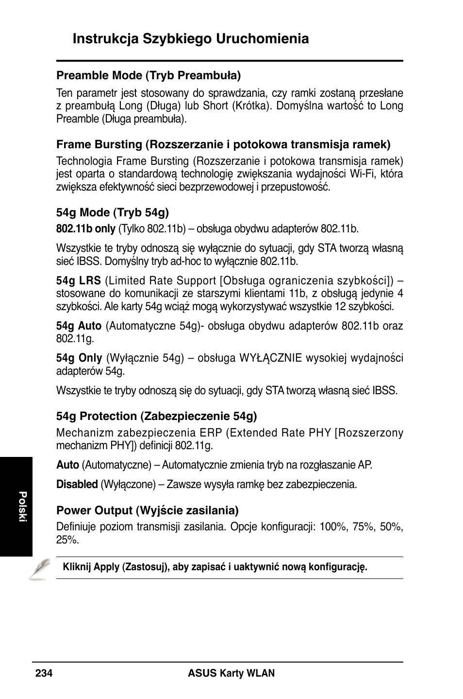 Instrukcja szybkiego uruchomienia | Asus WL-169gE User Manual | Page 235 / 309