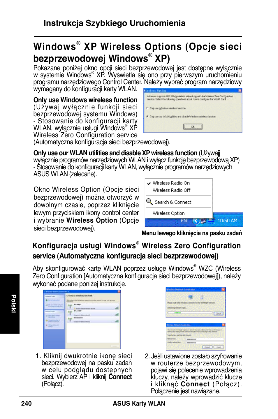 Windows, Instrukcja szybkiego uruchomienia | Asus WL-169gE User Manual | Page 241 / 309