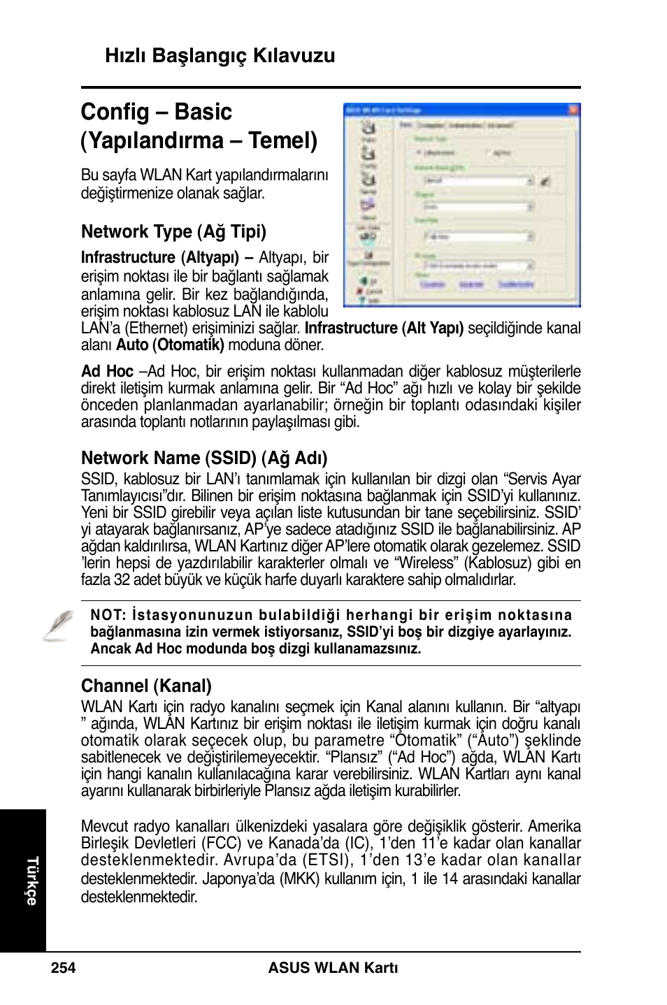 Config – basic (yapılandırma – temel), Hızlı başlangıç kılavuzu | Asus WL-169gE User Manual | Page 255 / 309