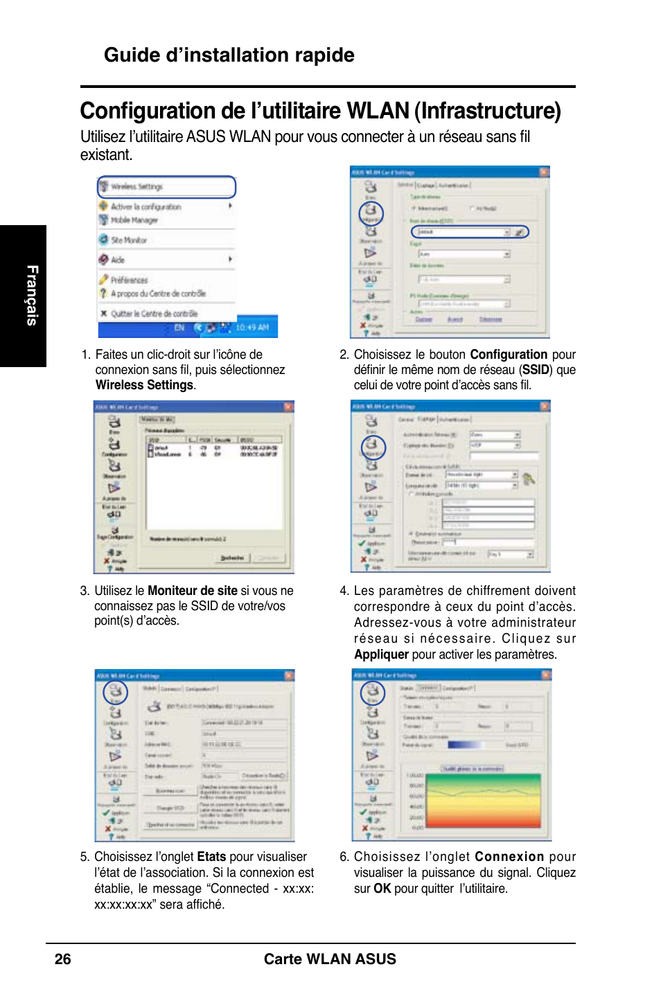 Guide d’installation rapide | Asus WL-169gE User Manual | Page 27 / 309