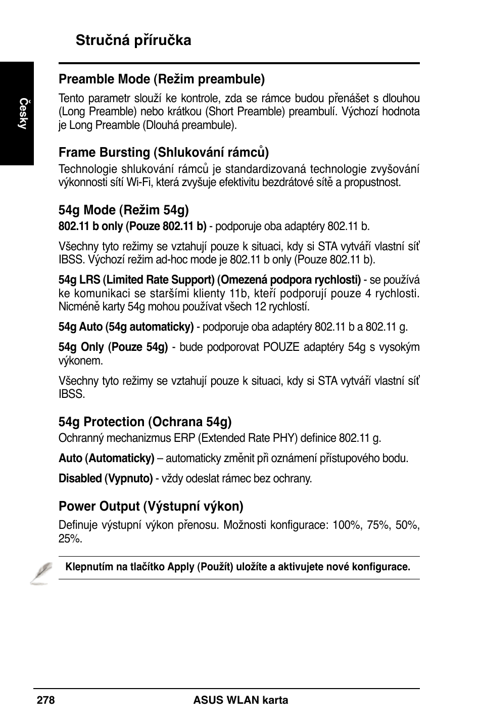 Stručná příručka | Asus WL-169gE User Manual | Page 279 / 309