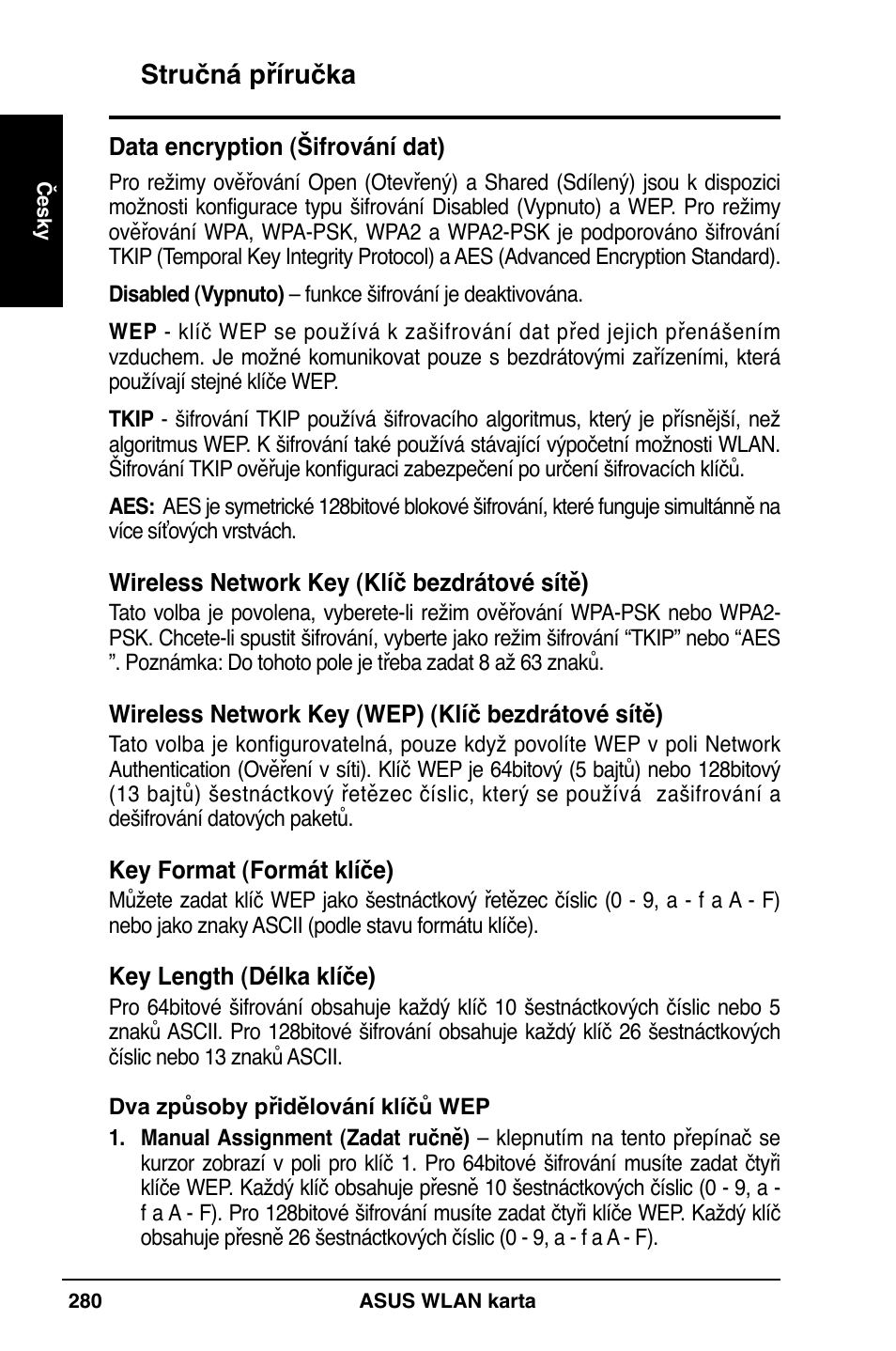 Stručná příručka | Asus WL-169gE User Manual | Page 281 / 309