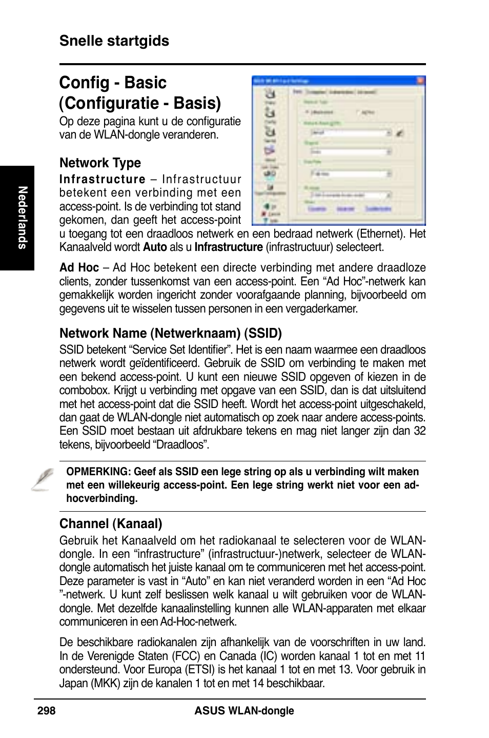 Config - basic (configuratie - basis), Snelle startgids | Asus WL-169gE User Manual | Page 299 / 309