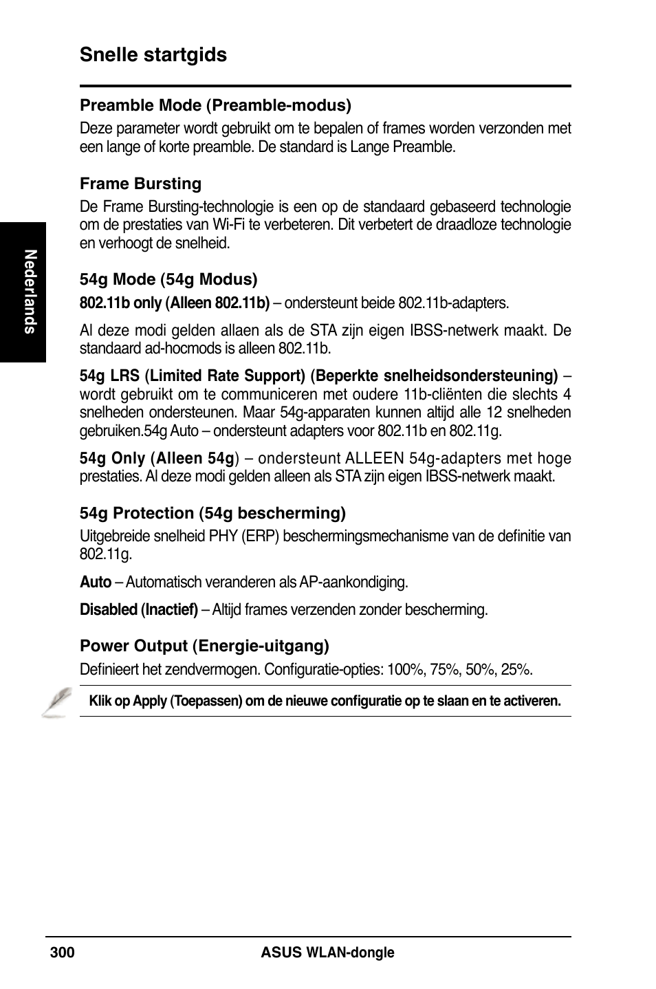 Snelle startgids | Asus WL-169gE User Manual | Page 301 / 309