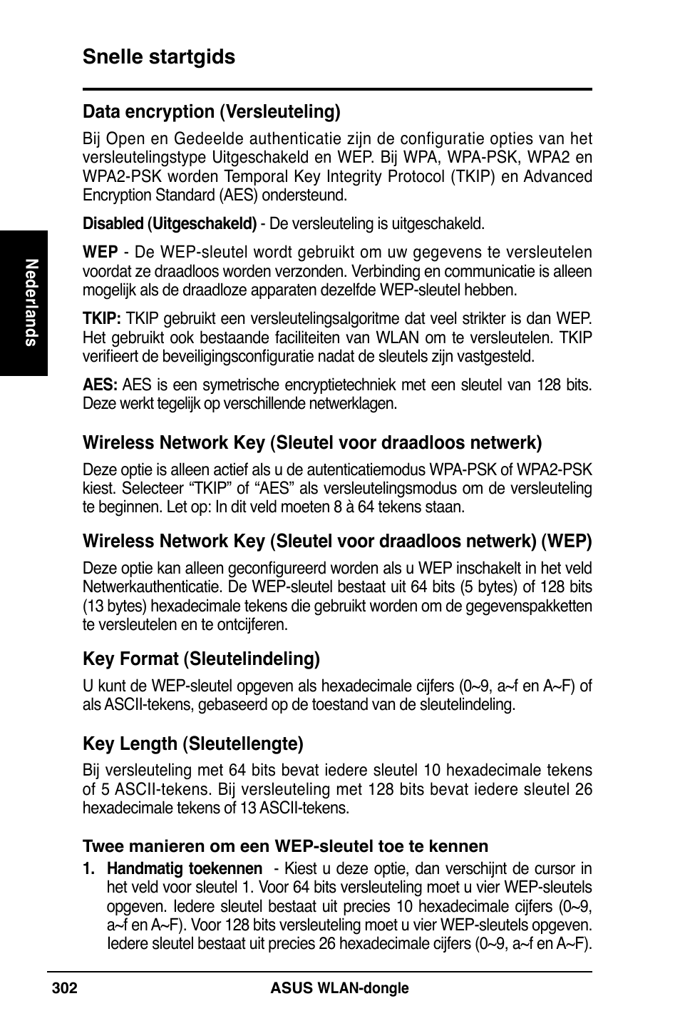 Snelle startgids | Asus WL-169gE User Manual | Page 303 / 309