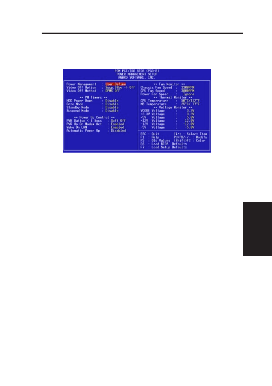 Iv. bios software, Power management setup | Asus P5A-B User Manual | Page 49 / 72