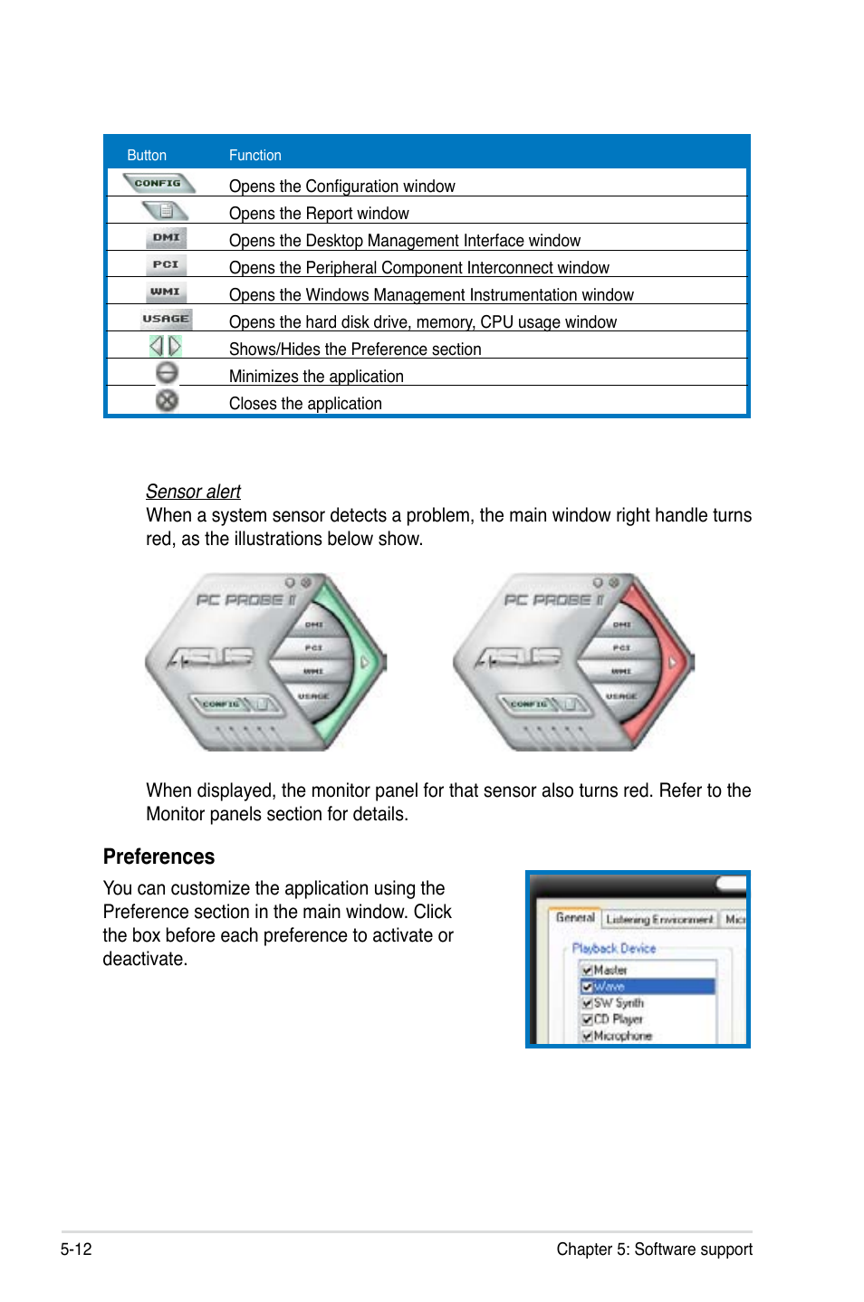 Preferences | Asus P5B-Plus VISTA Edition User Manual | Page 122 / 172