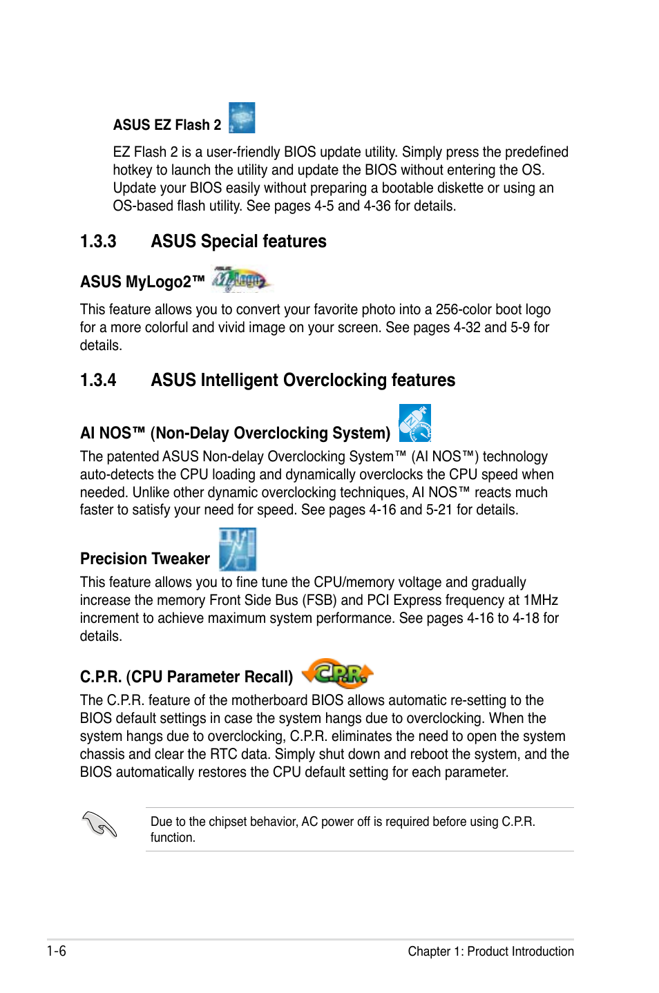 3 asus special features, 4 asus intelligent overclocking features | Asus P5B-Plus VISTA Edition User Manual | Page 22 / 172