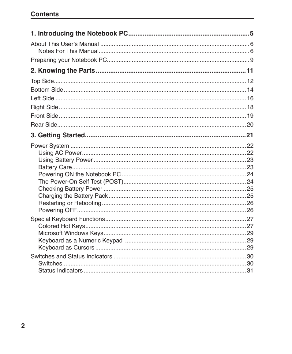 Asus Z35F User Manual | Page 2 / 69