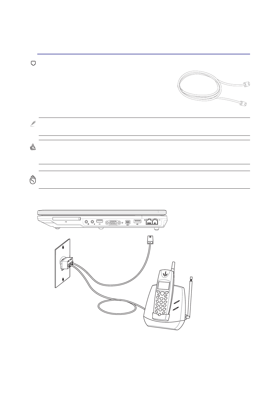 Modem connection | Asus A9T User Manual | Page 43 / 70