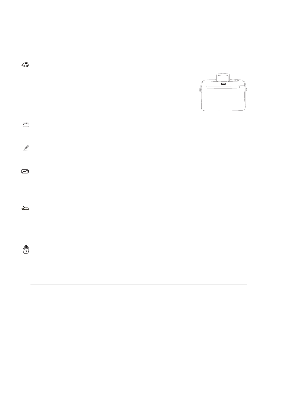 Transportation precautions | Asus A9T User Manual | Page 8 / 70