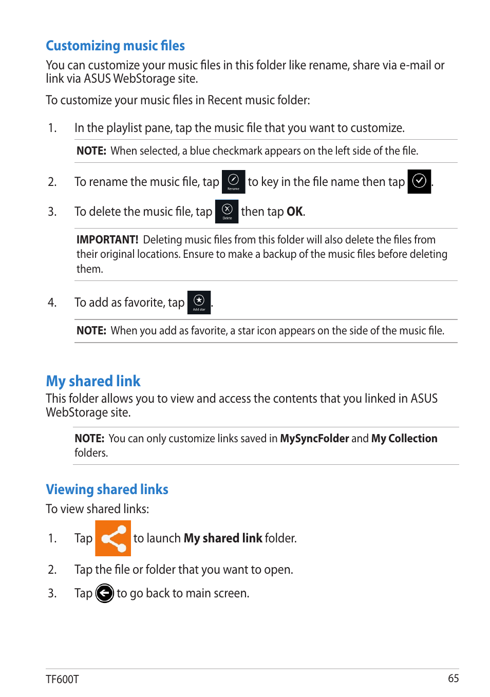 My shared link | Asus VivoTab RT User Manual | Page 65 / 78