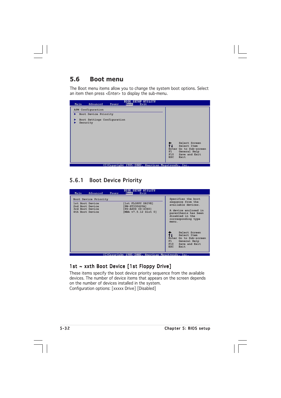 6 boot menu | Asus AP1600R-E2(BI2) User Manual | Page 92 / 140