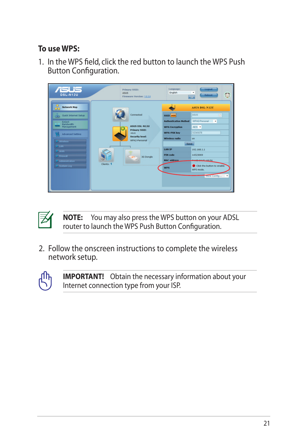 Asus DSL-N12U (VER.B1) User Manual | Page 21 / 60
