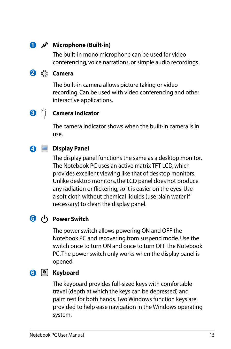 Asus X75A User Manual | Page 15 / 116