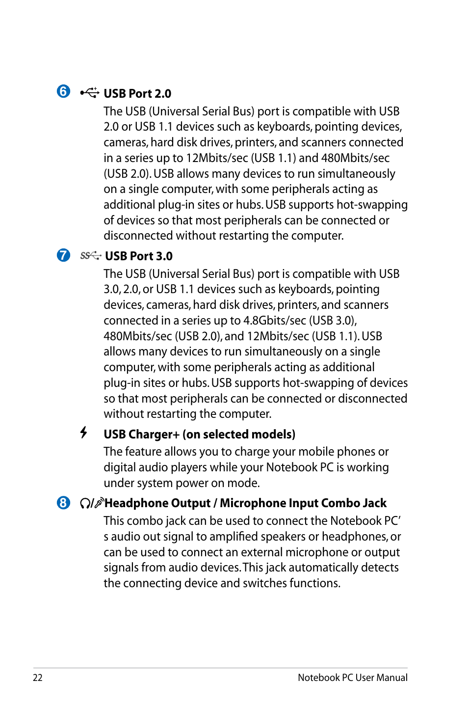 Asus X75A User Manual | Page 22 / 116