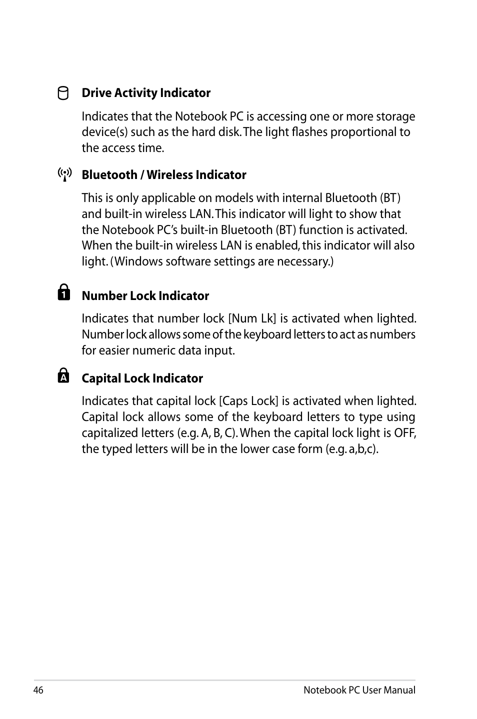 Asus X75A User Manual | Page 46 / 116