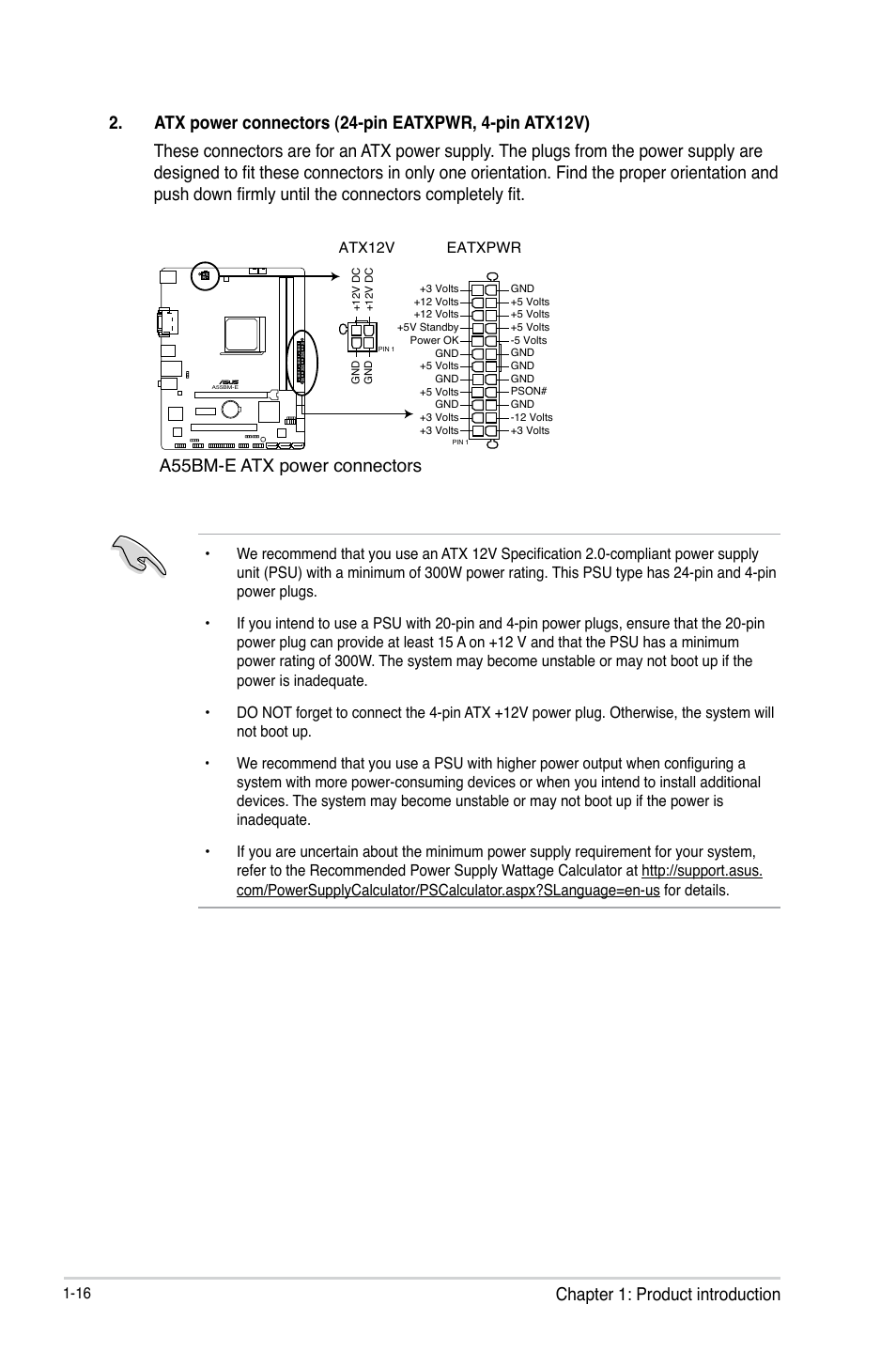 A55bm-e atx power connectors | Asus A55BM-E/BR User Manual | Page 24 / 49