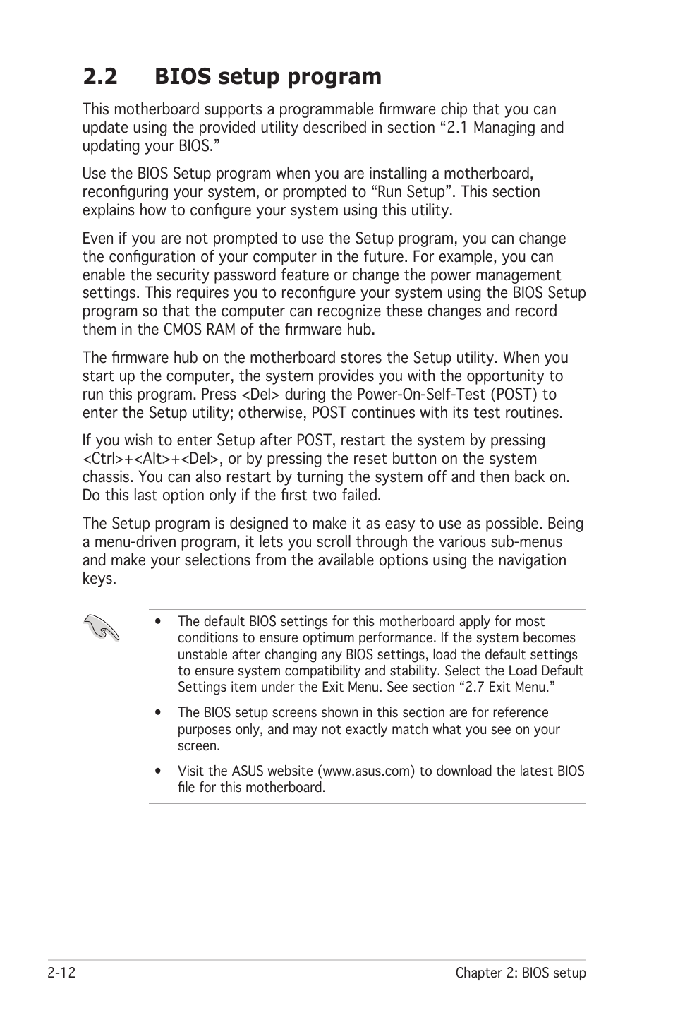 2 bios setup program | Asus P4RD1-MX User Manual | Page 52 / 82