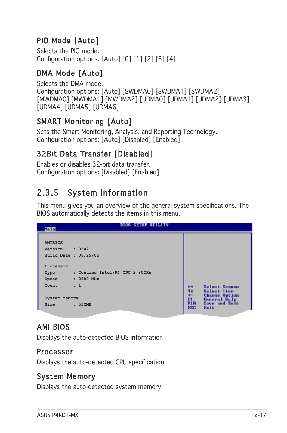 5 system information | Asus P4RD1-MX User Manual | Page 57 / 82