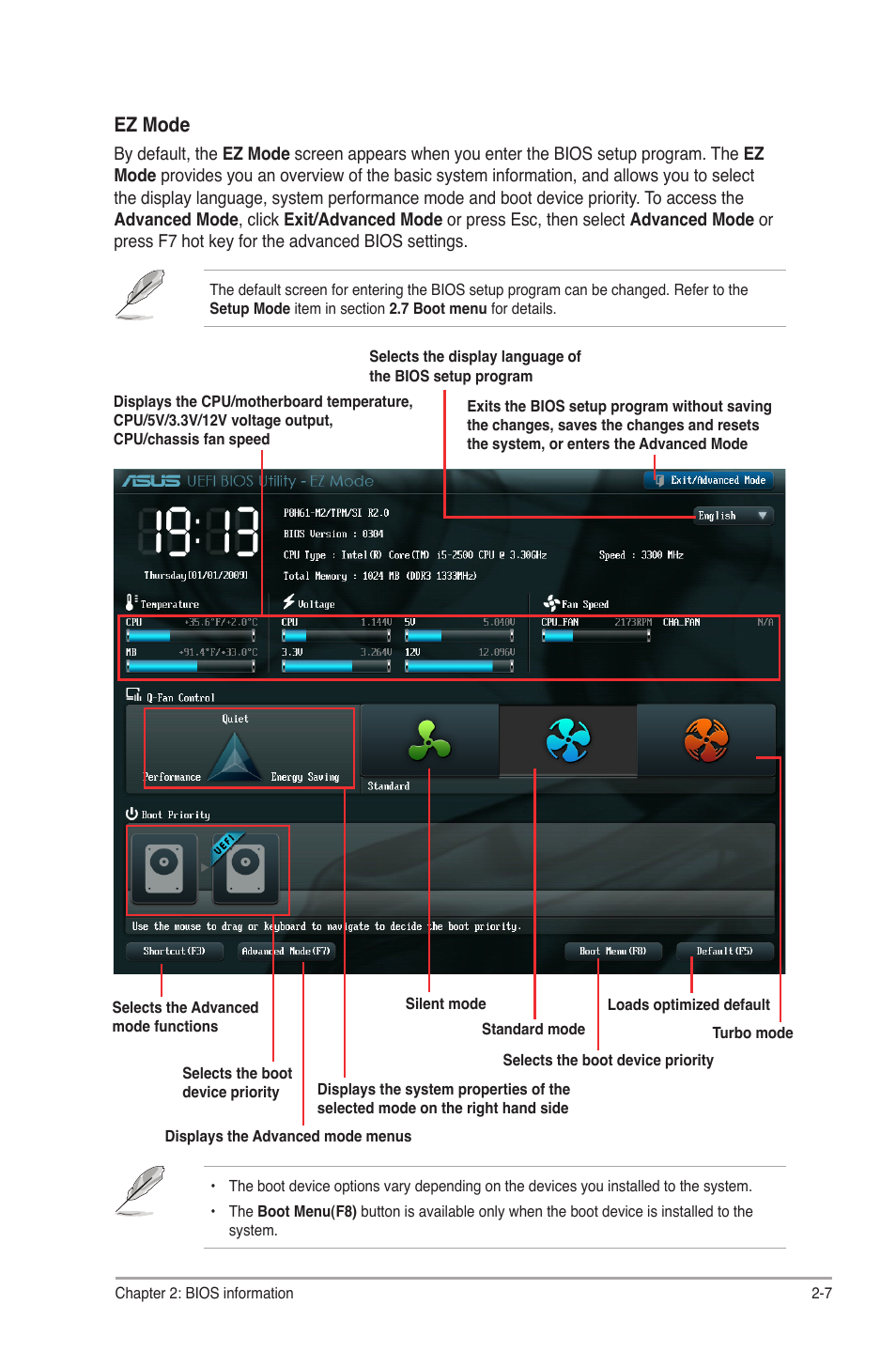 Ez mode | Asus P8H61-M2/TPM/SI R2.0 User Manual | Page 45 / 70