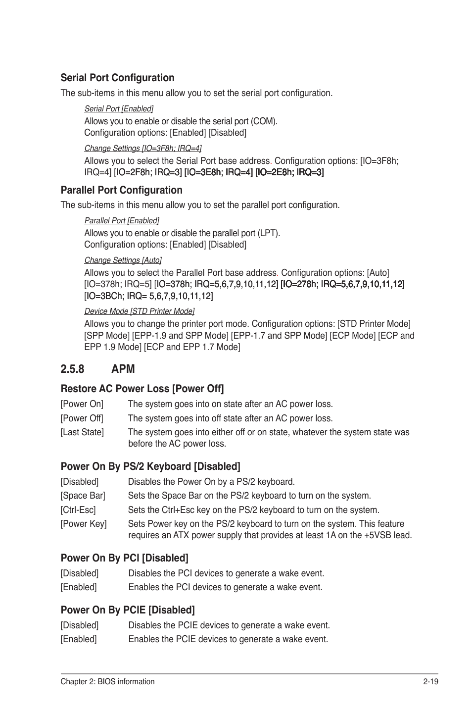 8 apm, Apm -19 | Asus P8H61-M2/TPM/SI R2.0 User Manual | Page 57 / 70