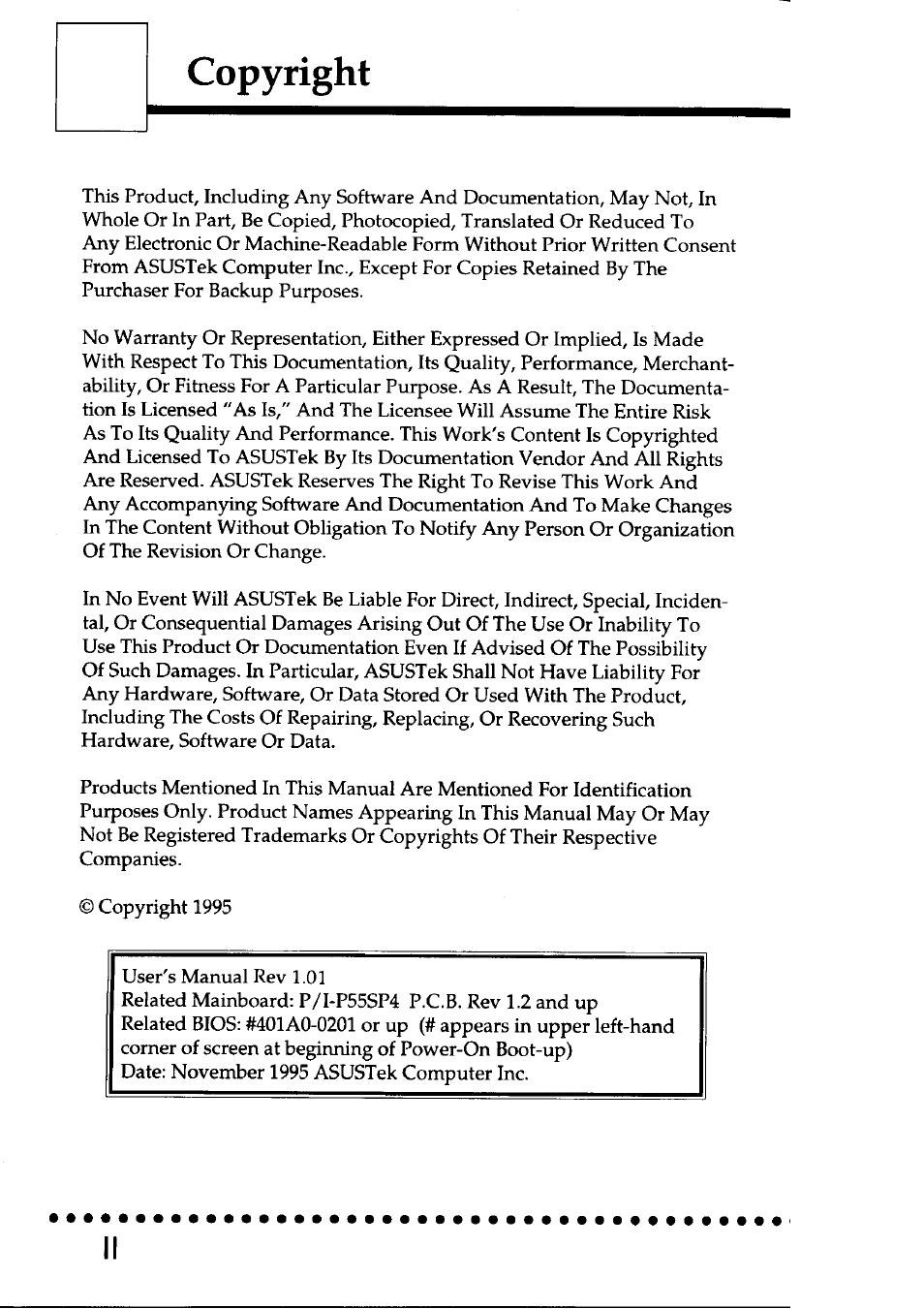 Asus P/I-P55SP3AV User Manual | 82 pages