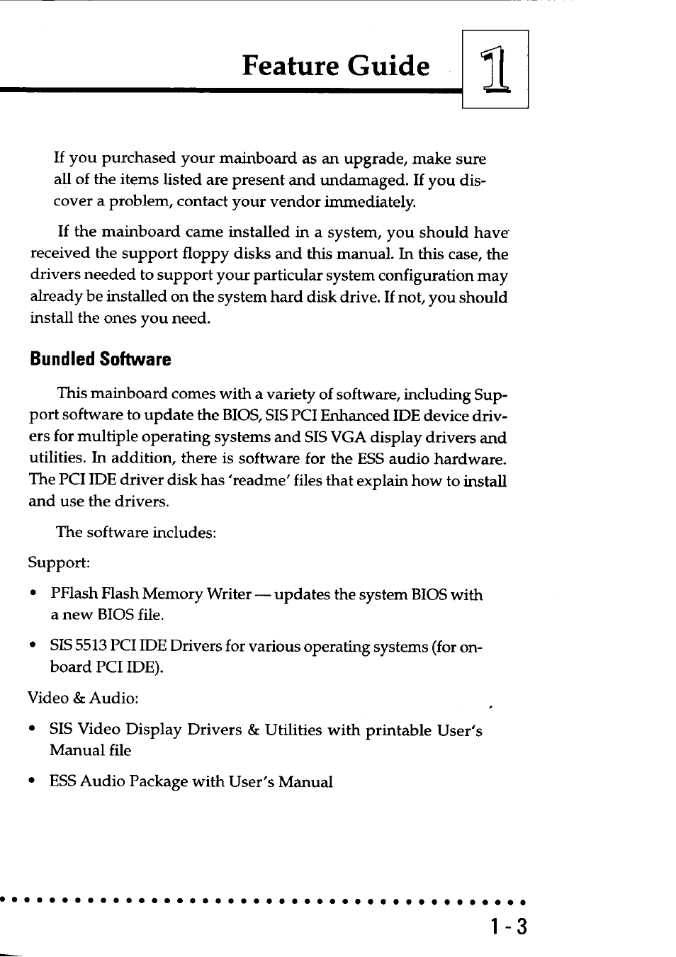Bundled software, Bundled software -3, Feature guide | Asus P/I-P55SP3AV User Manual | Page 6 / 82