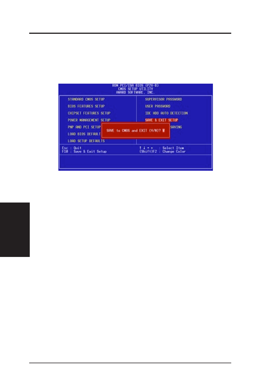 Iv. bios setup, Save & exit setup, Exit without saving | Asus P2V-B User Manual | Page 60 / 96