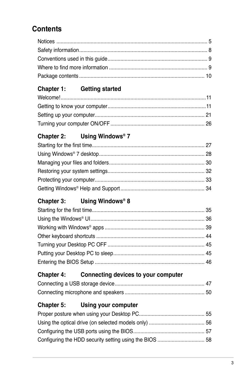 Asus BP6335 User Manual | Page 3 / 105