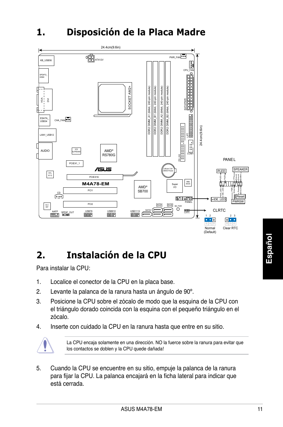 Español, M4a78-em | Asus M4A78-EM User Manual | Page 11 / 38