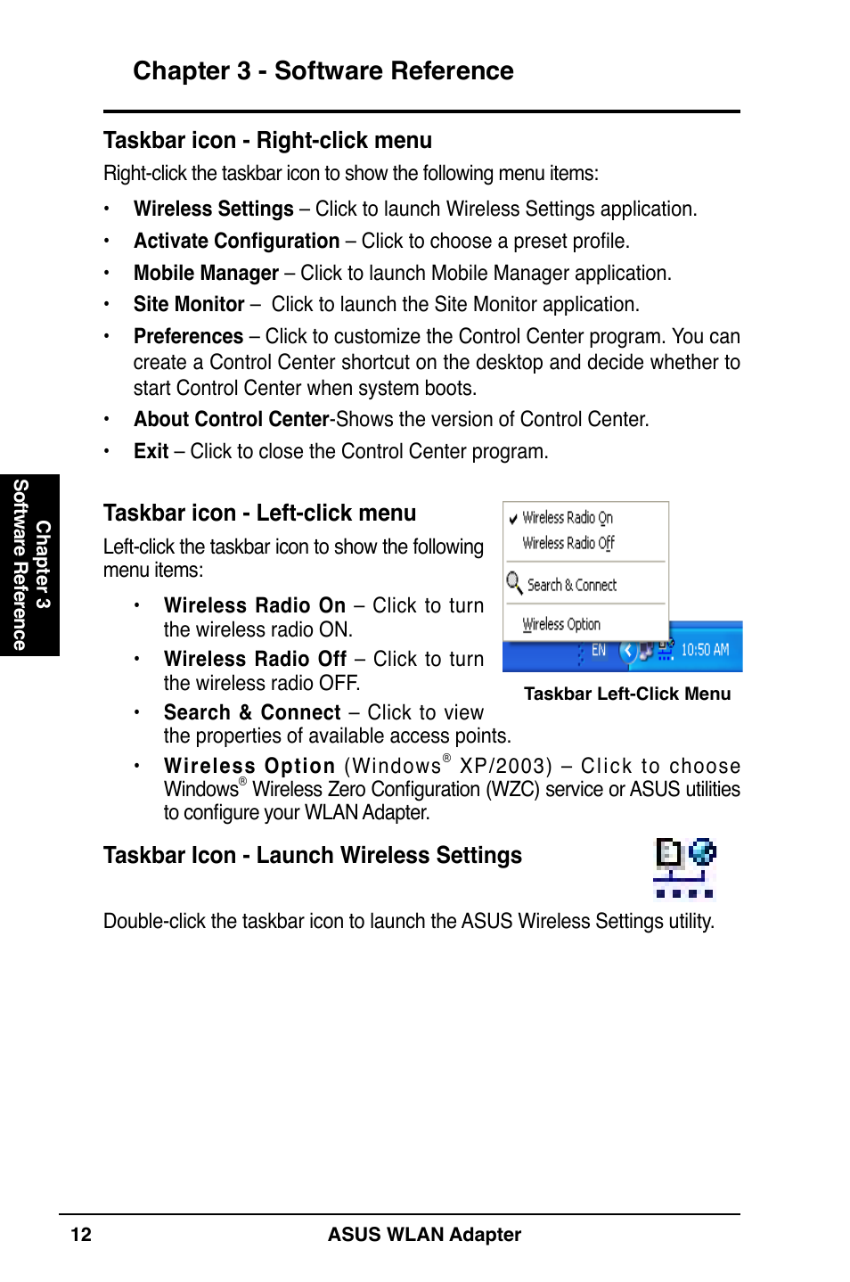 Chapter 3 - software reference | Asus WL-130N User Manual | Page 12 / 38