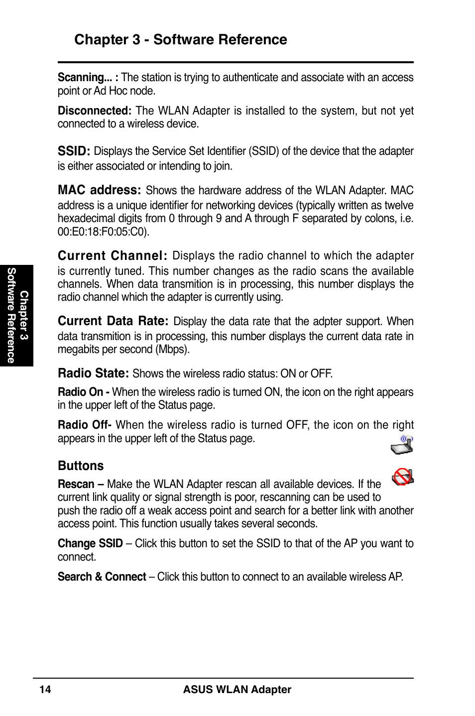 Chapter 3 - software reference | Asus WL-130N User Manual | Page 14 / 38