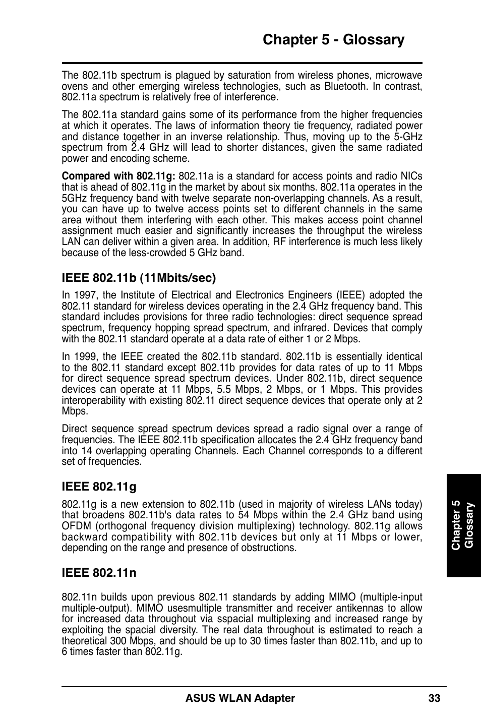 Chapter 5 - glossary | Asus WL-130N User Manual | Page 33 / 38