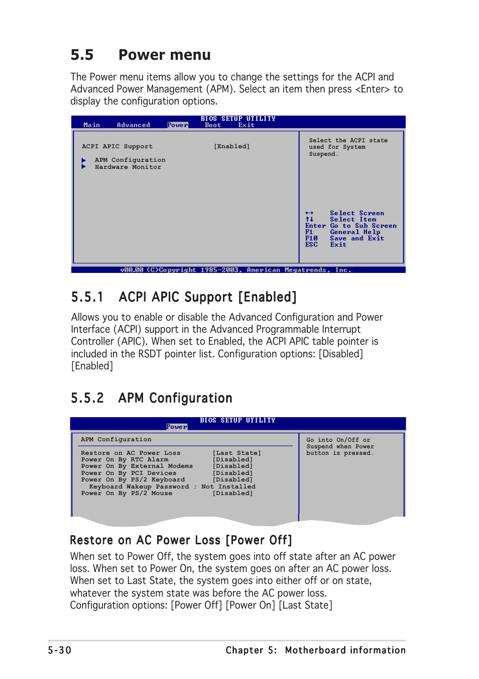 5 power menu | Asus TS150-E2 User Manual | Page 100 / 134