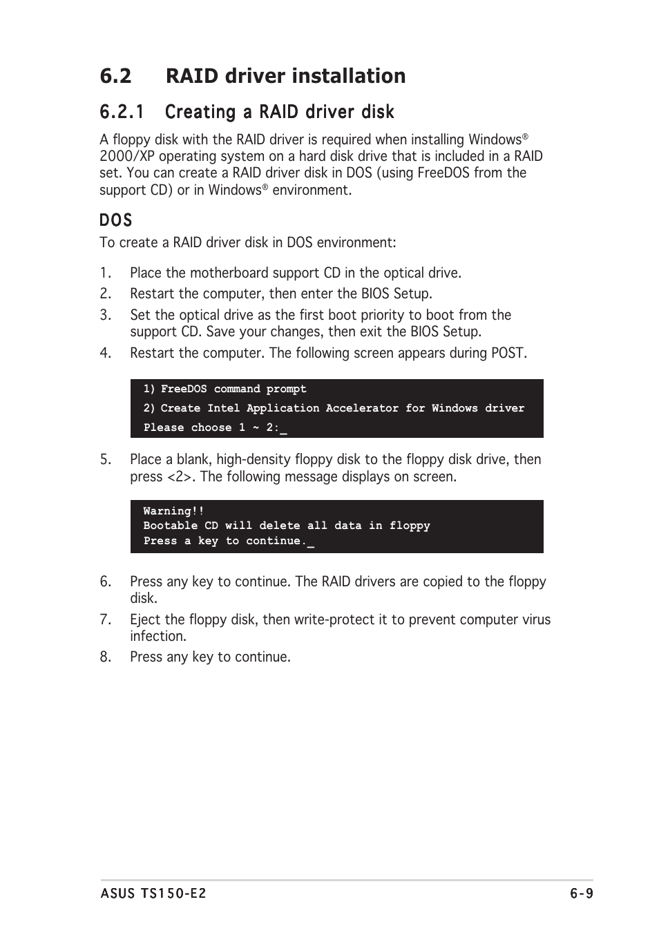 2 raid driver installation | Asus TS150-E2 User Manual | Page 117 / 134