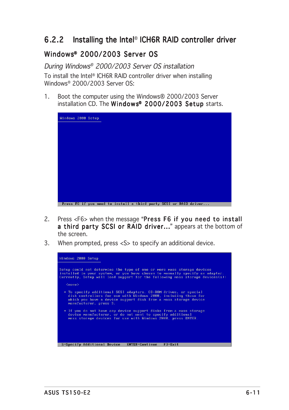 Ich6r raid controller driver | Asus TS150-E2 User Manual | Page 119 / 134