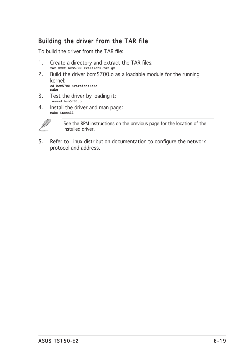 Building the driver from the tar file | Asus TS150-E2 User Manual | Page 127 / 134