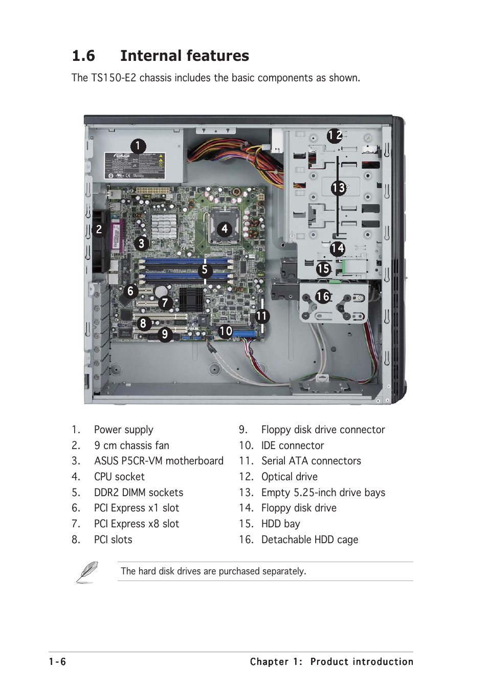 6 internal features | Asus TS150-E2 User Manual | Page 16 / 134