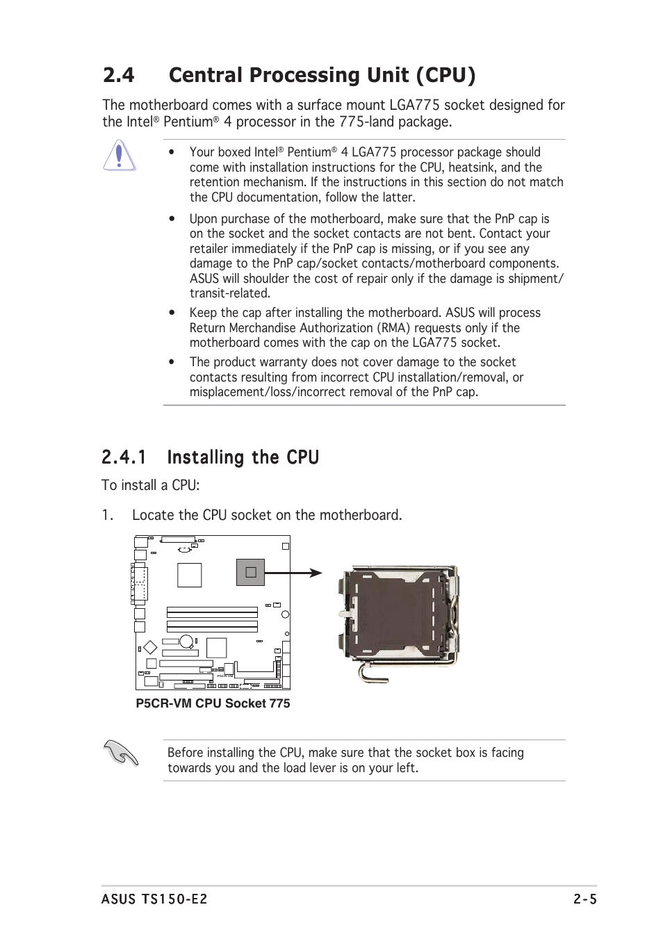 4 central processing unit (cpu) | Asus TS150-E2 User Manual | Page 21 / 134