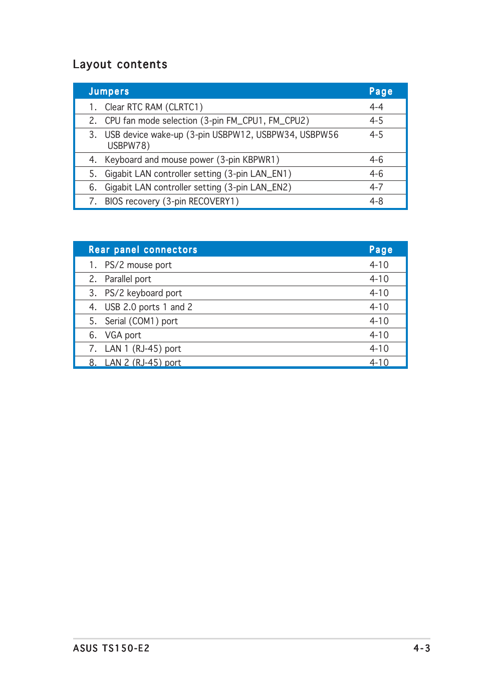 Layout contents | Asus TS150-E2 User Manual | Page 51 / 134